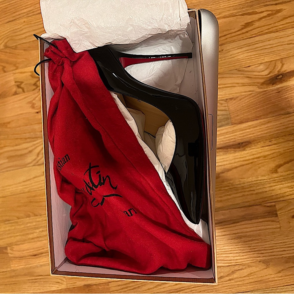 Christian Louboutin Pigalle Follies 100 Black Patent Leather Size 40 1 Hr Wear